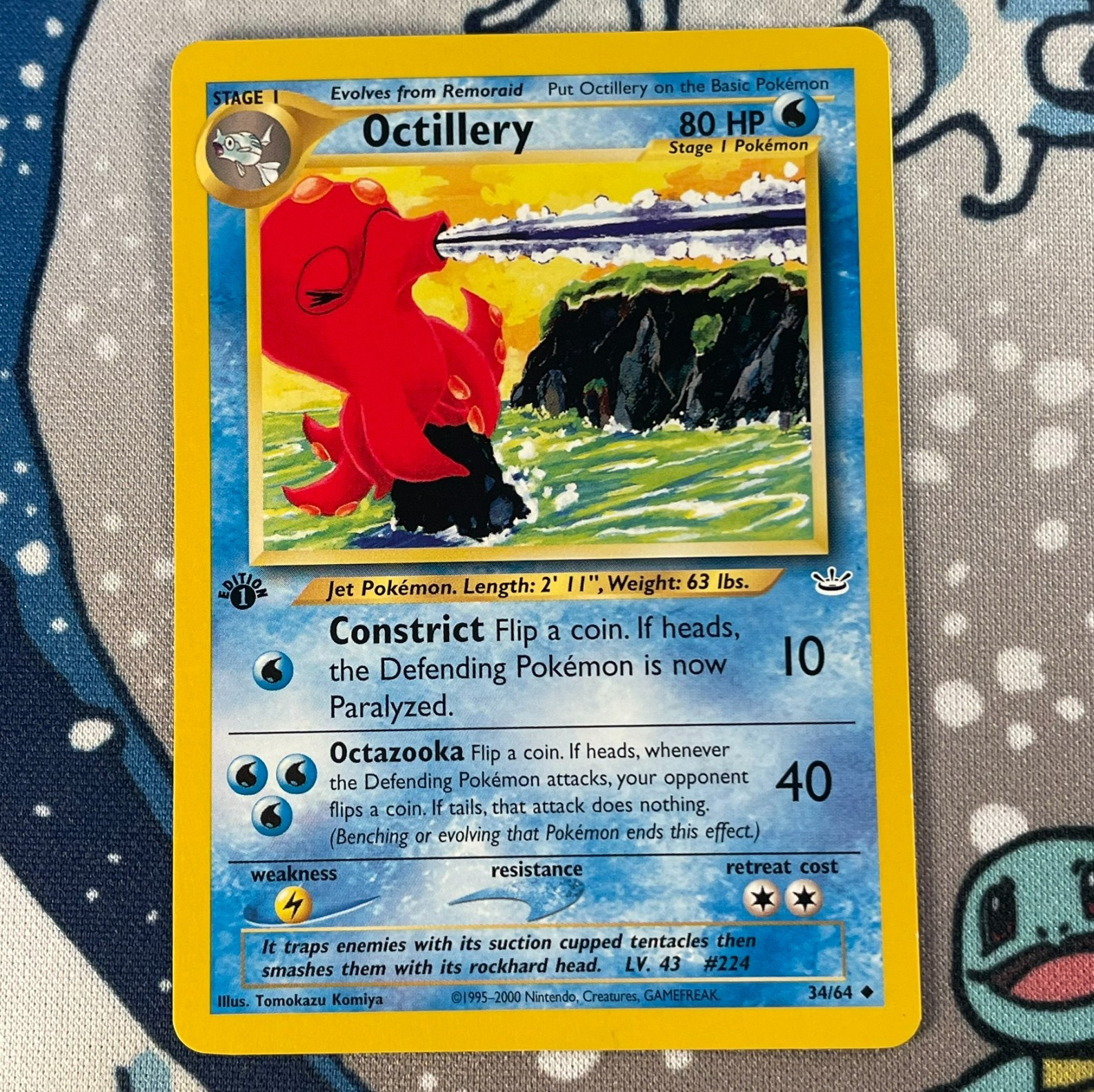 Octillery 34/64 1st Edition Neo Revelation Pokemon Card WOTC Vintage NM/LP