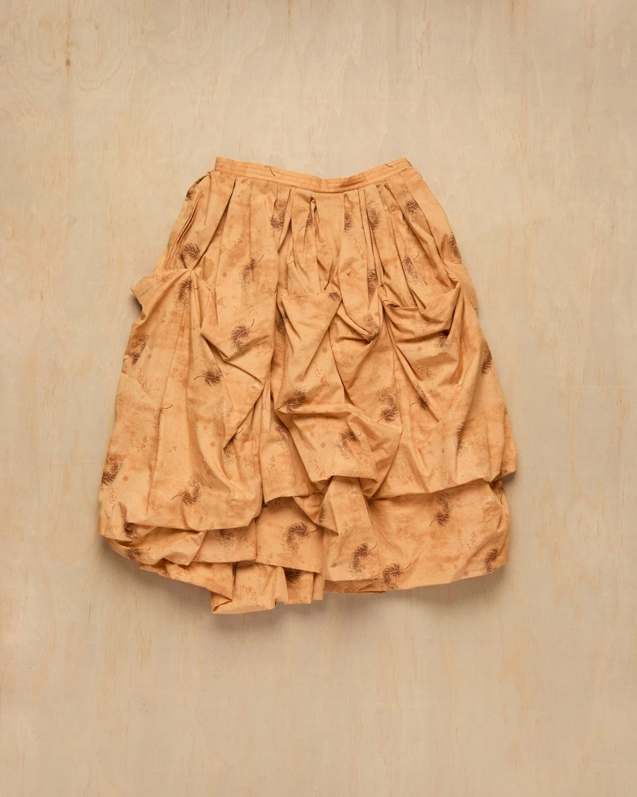 Bottega Veneta Draped Feather Print Skirt Tomas Maier