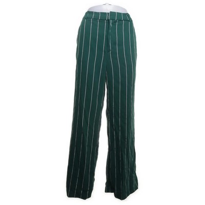 H&M, Hose, Größe: 42, Grün/Weiß, Polyester/Viskose, Streifen, Damen #fgN
