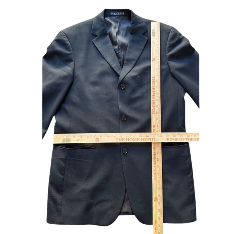 Hugo Boss Y2k Black Wool Blazer Jacket European Made Men's Sz 38R  thumbnail 6