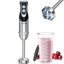 FRESKO Immersion Handheld Blender 500W with 700ml Beaker 12-Speed & Turbo Mod...