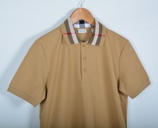 Men's Burberry Camel Polo Shirt Short Sleeve Large