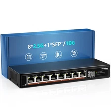 8 Port 2.5G Unmanaged Desktop Ethernet Switch with 10G SFP, 8 x 2.5G Base-T P...