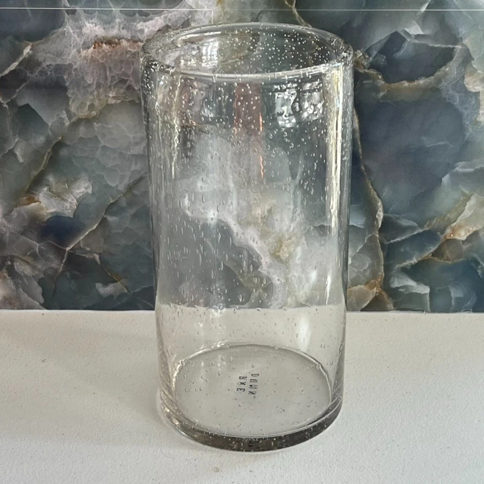 Rae Dunn Glass Vase 9.5" Tall Cylindrical Bubble - Image 2 of 4