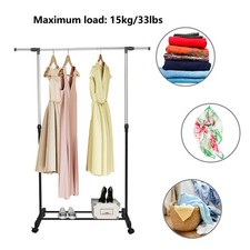 Heavy Duty Clothes Rack Stainless-Steel Garment Rolling Clothing Rack w/Wheels