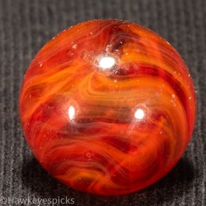 Champion *HOT RED INFERNO Swirl Marble 9/16" Mint Hawkeyespicks sg