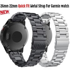 For Garmin Fenix 8 E 7 7X Solar 6 6X Pro 5 5X Stainless Steel Watch Band Strap