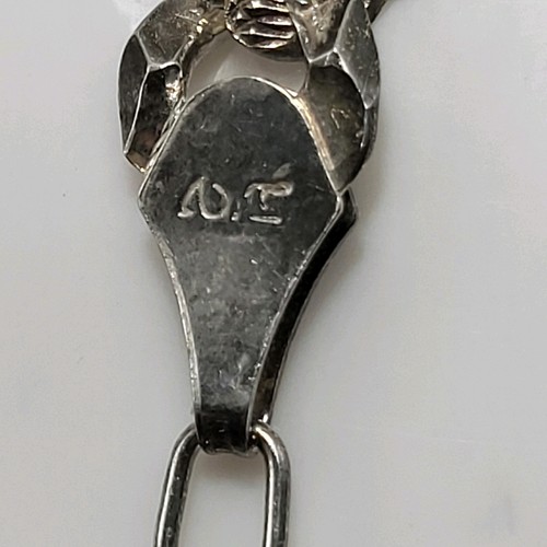 Taxco Mexico Cuban Chain MD28V Designer Signed 55+ Grams Sterling Silver 6.5 mm - Picture 7 of 13
