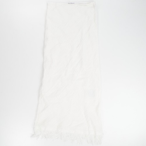 Maxi gonna bianca ACNE STUDIOS Ife in lino con frange a vita alta - taglia 38 prezzo consigliato 500 - Foto 9 di 11