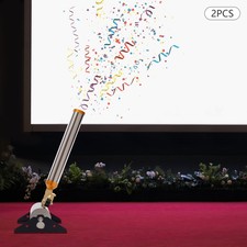 2PCS Confetti Launcher Machine Cannon Wireless Party Wedding Stage Paper Shots
