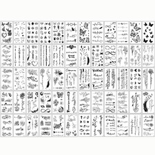 60 Sheets Fake Tiny Temporary Tattoo Hands Face Tattoo Sticker for Men Women