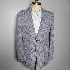 1970s Richman Brothers Sport Coat Mens 38L Multicolor Geometric Vintage Blazer