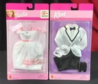 NIP 1999 KEN GROOM 2000 BARBIE BRIDE Dress, Tuxedo w/ Shoes NRFP #68065
