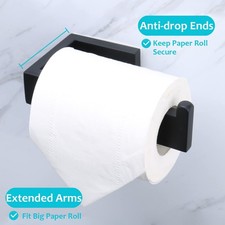 ACA Square Toilet Paper Roll Holder Black Chrome Stainless Steel Wall Mounted AU — image 3