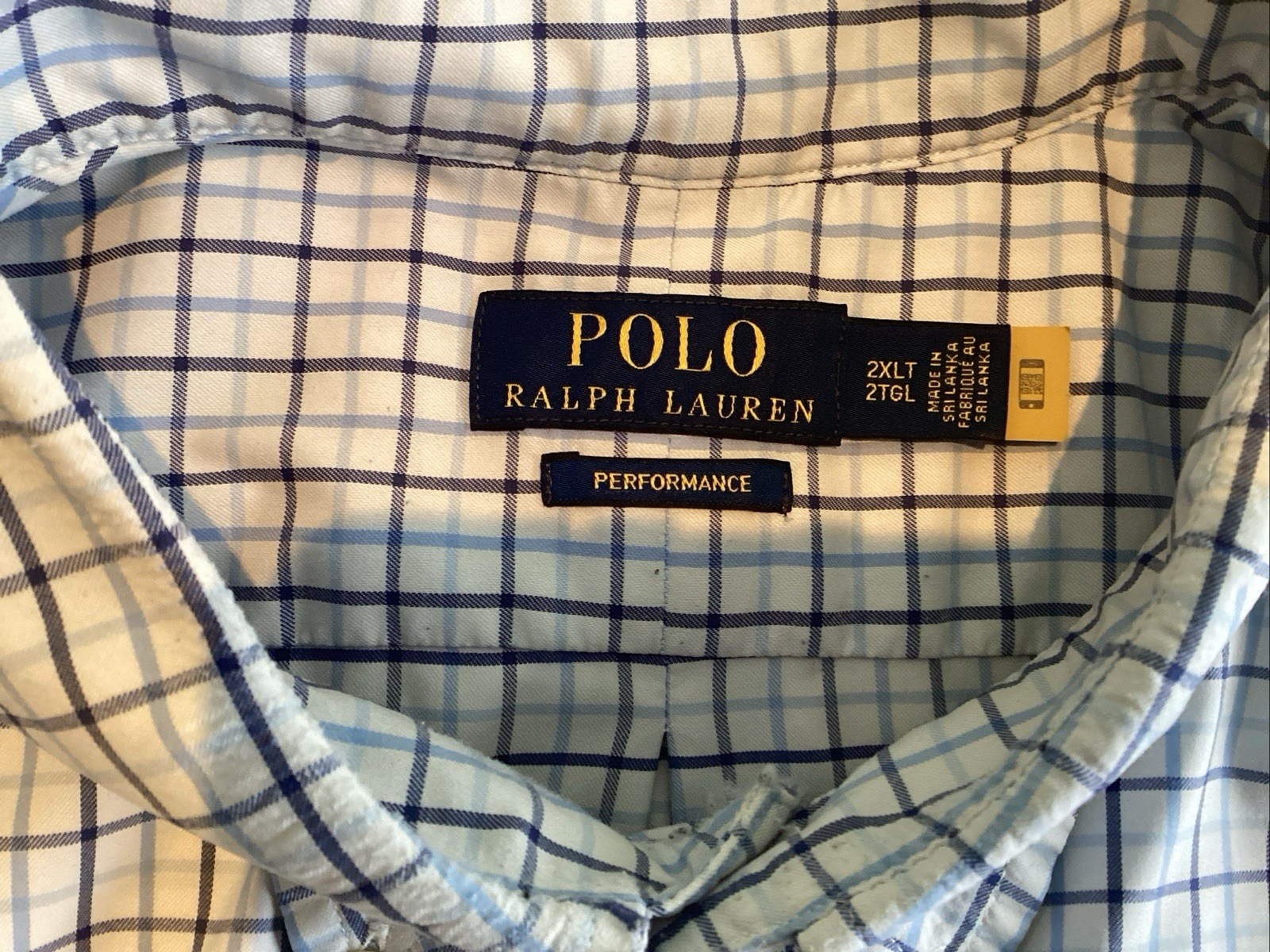 Polo Ralph Lauren Performance Twill-clbdppcs Men’s Plaid Shirt Size 2XLT/2TGL 
