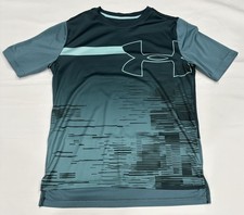 UNDER ARMOUR Heatgear Boy  s Loose Fit Graphic Shirt UPF 50 Green Size Youth M