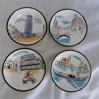 ONEIDA FESTA ITALIA Mini Dishes Set Of 4/ 3.75'' Diameter each Ancona, Italy 1990