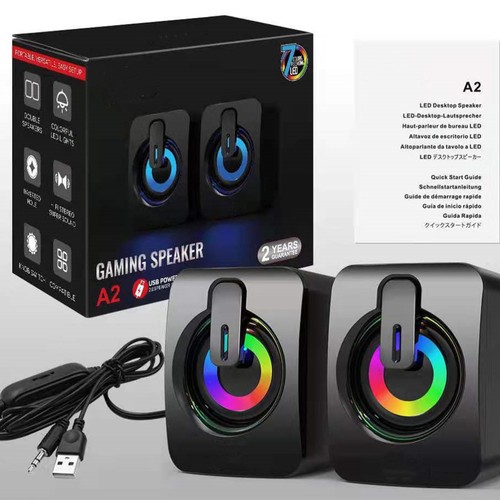 Wired Gaming Speakers Computer for Desktop USB-Powered Home Decor - 第 9/12 張圖片
