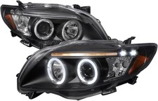 Fit Black 2009-2010 Toyota Corolla Led Projector Halo Headlights Lamp Leftright
