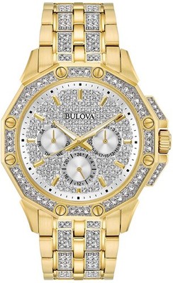 Bulova Crystal Octava Gold Herren Armbanduhr 98C126