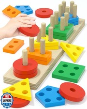 Yetonamr Montessori Toys for 1 2 3 Years Old Boys Girls Birthday Gifts, Woode