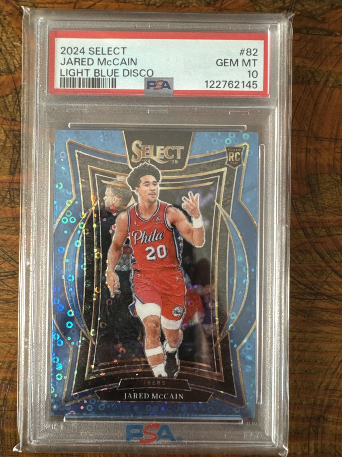 2024-25 Panini Select - Jared McCain #82 Light Blue Disco Prizm /99 (RC)