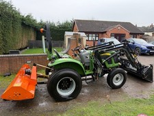 Siromer RF404A Tractor With TZ04D 404 Loader and Rock Machinery EFGC Frail Mower
