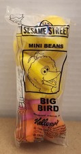 Vintage 1999 Kellogg's Sesame Street Mini Beans Big Bird Plush - New Sealed Bag