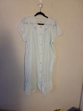 Vintage Katz Light Blue Snap Button Ruffle Nightgown