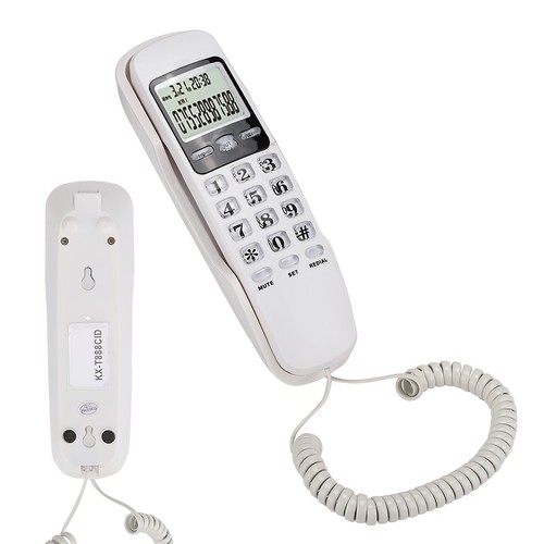 Kx-T888Cid English White Lcd Dispaly Telephone Mini Wall Landline With Dual SPC - Zdjęcie 12 z 12