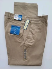 NEW $75 DOCKERS True Chino 38 x 34 Relaxed Fit Pants No Wrinkles Dark Beige Flat