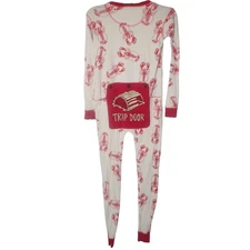 Lazy One Pajamas Youth boy girl 12 Trap Door Lobster Print Union Suit 1 pc