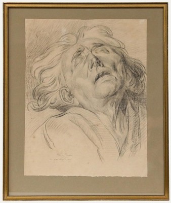 Eduard Ender (1822-1883) - 1833 Bleistiftzeichnung, Unruhiger Schlaf