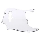 3Ply PVC 4 Strings Jazz Bass Pickguard 10 Hole J Bazz Scratch Plate White