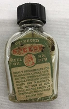 Vintage Pflueger Speede Reel Oil No. 379 Glass Bottle W/Dipper