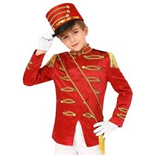 Boys Costume Masquerade Outfit Honor Guard Jacket Golden Braided Tape Ball Set