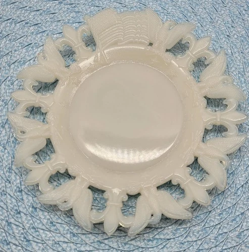 Vintage Milk Glass Plate American Flag Eagles 7 " Star Americana Patent Pending