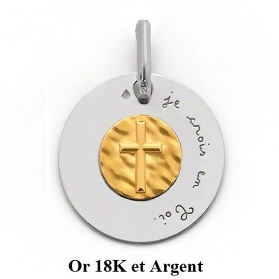 Pendentif Croix « Je Crois En Toi » – Argent Massif 925 Rhodié – Marque ORLEO – Neuf Avec étiquettes