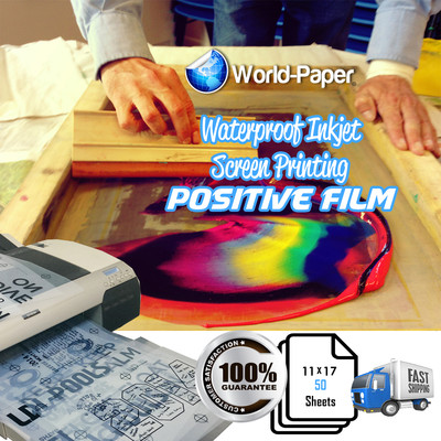 Water Proof Inkjet Transparency Film for Screen Printing 50 Sheets 11'' x 17'' 