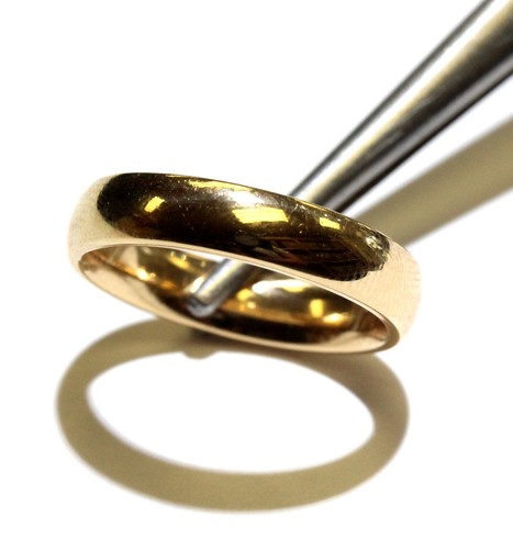 14k yellow gold 5.2mm unisex comfort fit wedding band 5.2g gents size 5.75 - Picture 3 of 5