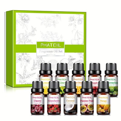 Fruchtiger Duft ätherisches Öl Set 10x 10 ml,für Diffusor, Kerze, Wachsschmelzen