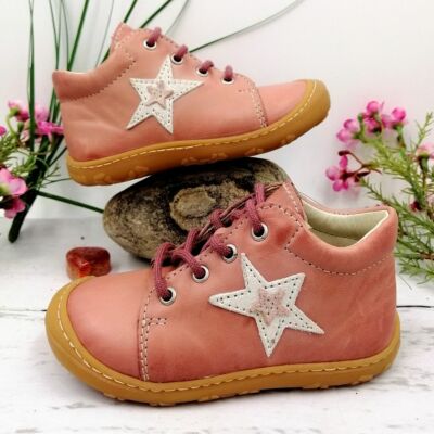 Ricosta PEPINO ROMY 20 M, Kinder Mädchen Lauflernschuhe Leder Rosa  Stern NEU