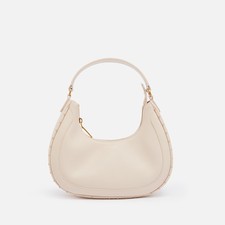 Ted Baker Women Mini Bag Kaelyin Studded Baguette Leather Nude Gold Accent New