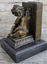 Messingskulptur Detaillierte Vienna Bronze Akt Babys Jungen Angel Buchende Figur