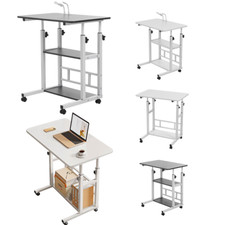 Laptop Table On Wheels Adjustable Height Over Bed Table Tray Shelf Mobility Aid