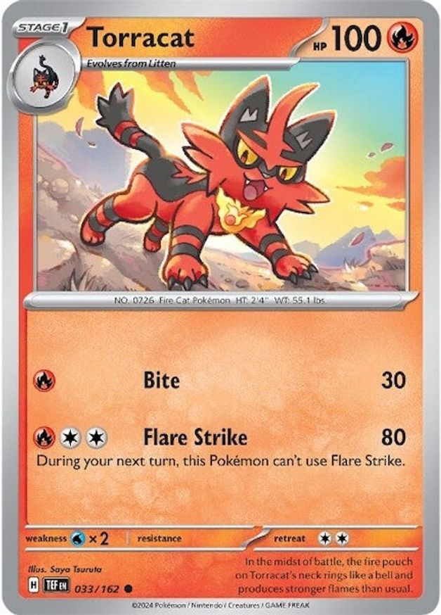 Pokemon Torracat (33/224) Temporal Forces LP REVERSE HOLO