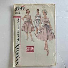 Simplicity Vintage 60's Pattern 4343 Juniors and Misses One Piece Dress Size 14
