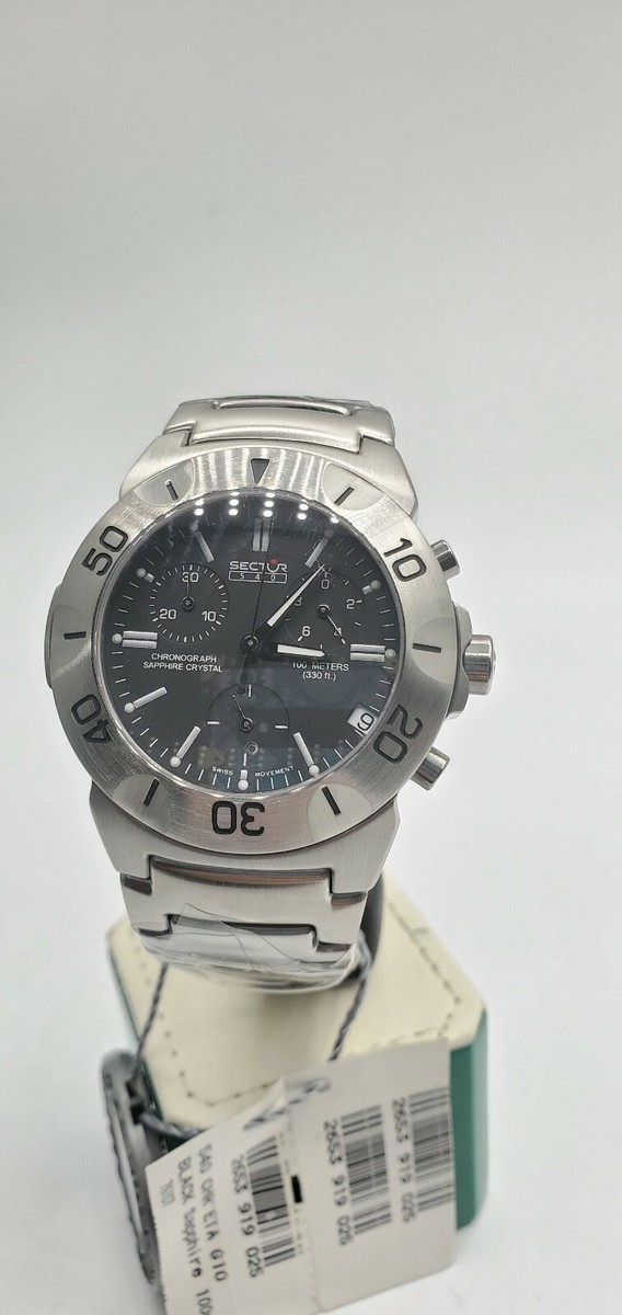 Montre Homme Sector 540 - Cadran Bleu, Verre Saphir, Boîtier Acier 41mm - Neuf Avec Boîte