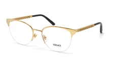 New VERSACE Eyeglasses MOD. 1297 1002 53-18  140 Semi-Rimless Gold Frames