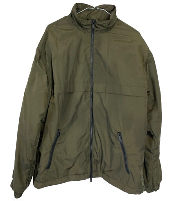 RED HERRING JACKET MEDIUM OLIVE GREEN Wadded Elastic Cuff Zip Up Pockets Casual